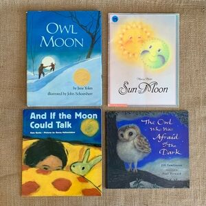Children's Book Set with Nighttime Owl and Moon Themes Preschool - Kindergarten